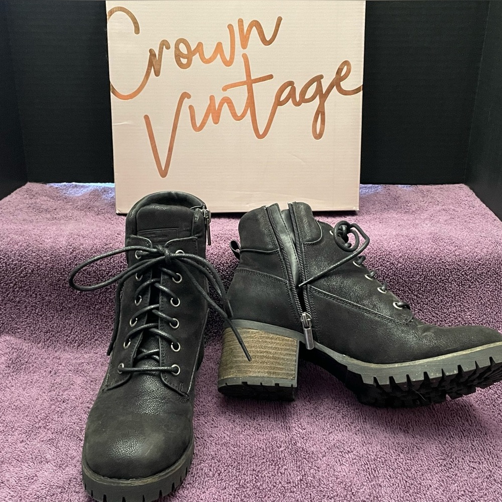 Crown Vintage Calista Black Over the Ankle Boots -
